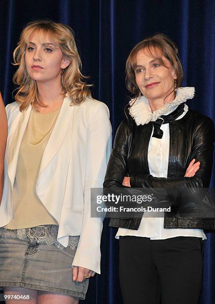 Actress Isabelle Huppert and daughter actress Lolita Chammah attend "Copacabana" Premiere at Espace Miramar during the 63rd Annual Cannes Film...