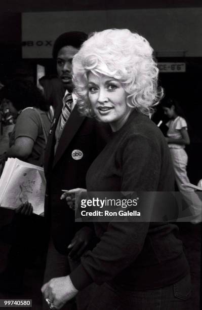 April 13, 1980 file of Dolly Parton at the Dorothy Chandler pavilion for the rehearsals for the 52nd Annual Academy Awards in Los Angeles, CA.