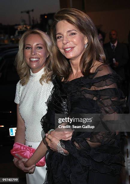 Former US C.I.A officer Valerie Plame Wilson and Queen Noor of Jordan departs "Countdown To Zero" Premiere at the Palais des Festivals during the...