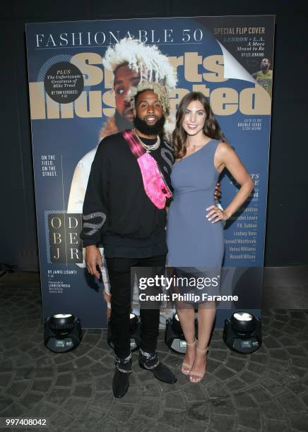 Odell Beckham Jr. And Jamie Lisanti attend SI Fashionable 50 Event on July 12, 2018 in Los Angeles, California.