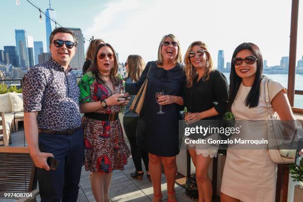 Antonio Borrelli, Melissa de la Cruz, Jen Loja, Emily Meehan and Emily Romero during the Melissa de la Cruz And Michael Johnston Summer Soiree at...