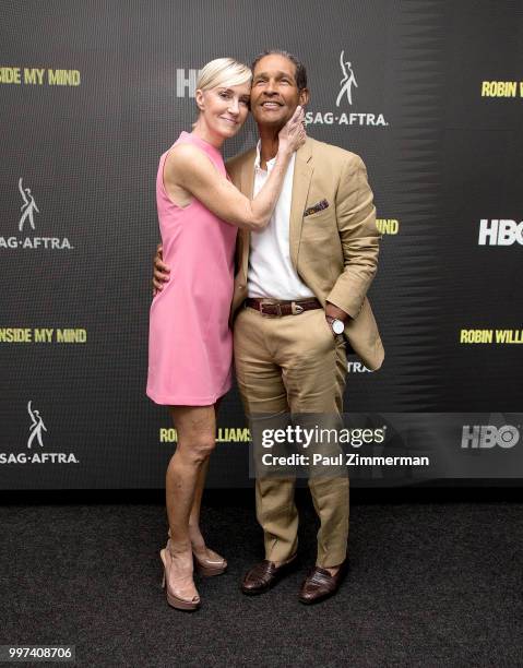 Hilary Quinlan and Bryant Gumbel attend "Robin Williams: Come Inside My Mind" New York Premiere at SAG-AFTRA Foundation Robin Williams Center on July...
