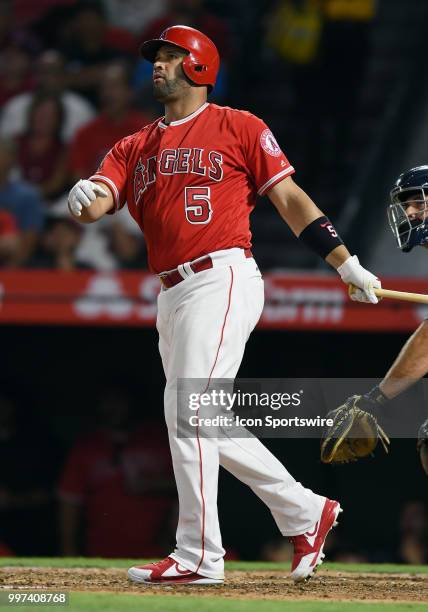 Los Angeles Angels of Anaheim designated hitter Albert Pujols hits a solo home run and ties Ken Griffey Jr. With 630 career home runs in the sixth...