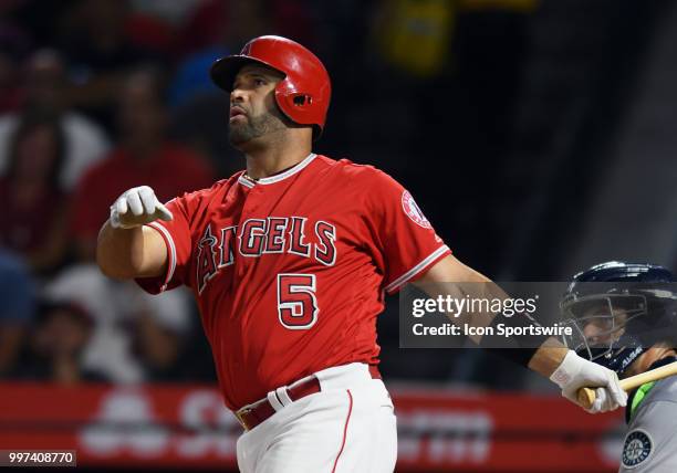 Los Angeles Angels of Anaheim designated hitter Albert Pujols hits a solo home run and ties Ken Griffey Jr. With 630 career home runs in the sixth...