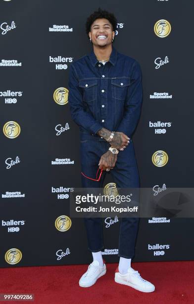 Kelly Oubre Jr. Attends Sports Illustrated Fashionable 50 at HYDE Sunset: Kitchen + Cocktails on July 12, 2018 in West Hollywood, California.
