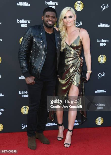 Subban and Lindsey Vonn attend Sports Illustrated Fashionable 50 at HYDE Sunset: Kitchen + Cocktails on July 12, 2018 in West Hollywood, California.