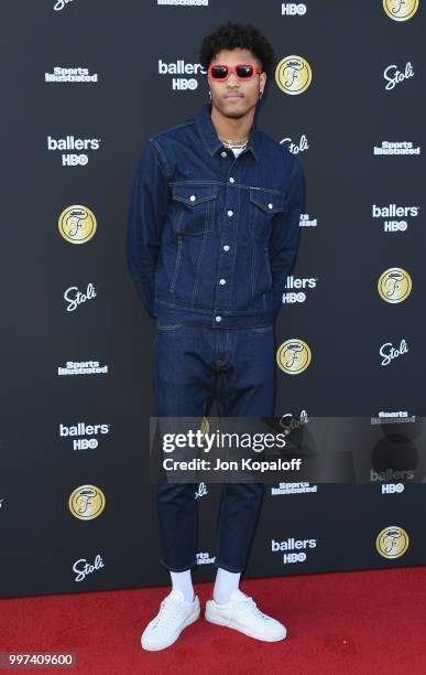 Kelly Oubre Jr. Attends Sports Illustrated Fashionable 50 at HYDE Sunset: Kitchen + Cocktails on July 12, 2018 in West Hollywood, California.