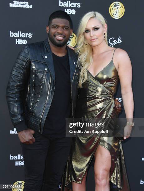 Subban and Lindsey Vonn attend Sports Illustrated Fashionable 50 at HYDE Sunset: Kitchen + Cocktails on July 12, 2018 in West Hollywood, California.