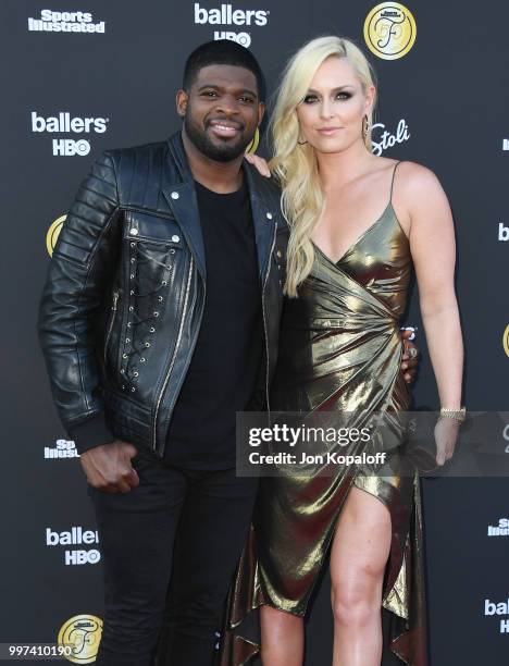 Subban and Lindsey Vonn attend Sports Illustrated Fashionable 50 at HYDE Sunset: Kitchen + Cocktails on July 12, 2018 in West Hollywood, California.