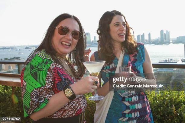 Melissa de la Cruz and Jill Schwartzman during the Melissa de la Cruz And Michael Johnston Summer Soiree at Azul On the Rooftop at Hotel Hugo on July...