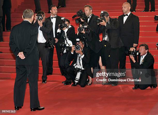 Writer/director/actor Takeshi Kitano attends the premiere of 'Outrage' held at the Palais des Festivals during the 63rd Annual International Cannes...