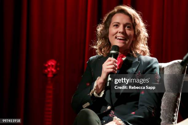 Brandi Carlile speaks onstage at An Evening With Brandi Carlile at The GRAMMY Museum on July 12, 2018 in Los Angeles, California.