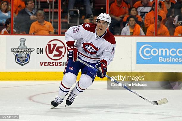 Mike Cammalleri of the Montreal Canadiens skates against the Philadelphia Flyers in Game 1 of the Eastern Conference Finals during the 2010 NHL...