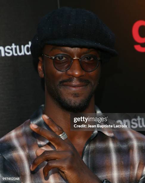 Aldis Hodge attends the premiere of Amazon Studios' "Generation Wealth" on July 12, 2018 in Hollywood, California.