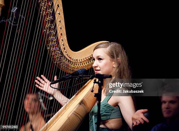 American singer and harp-player Joanna Newsom performs live during a concert at the Admiralspalast on May 17, 2010 in Berlin, Germany. The concert is...