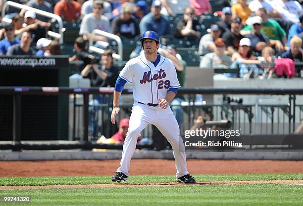 Ike Davis of the New York Mets runs during the extra inning game against the San Francisco Giants at Citi Field in Flushing, New York on May 8, 2010....