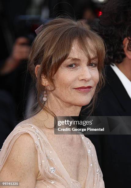 Actress Isabelle Huppert attends the premiere of 'Biutiful' held at the Palais des Festivals during the 63rd Annual International Cannes Film...