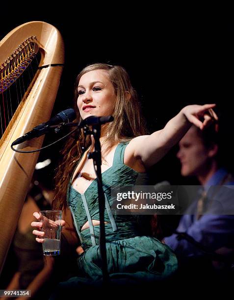 American singer and harp-player Joanna Newsom performs live during a concert at the Admiralspalast on May 17, 2010 in Berlin, Germany. The concert is...