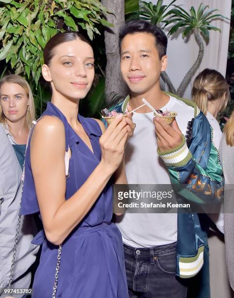 Angela Sarafyan and Jared Eng attend the launch of Farmacy Kitchen Cookbook hosted by Vegan/Plant-based Author Camilla Fayed, Elizabeth Saltzman, and...