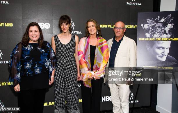 Rebecca Damon, Shirel Kozak, Marina Zenovich and Alex Gibney attend "Robin Williams: Come Inside My Mind" New York Premiere at SAG-AFTRA Foundation...