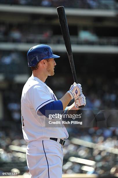 Jason Bay of the New York Mets is seen in the on deck circle during the extra inning game against the San Francisco Giants at Citi Field in Flushing,...