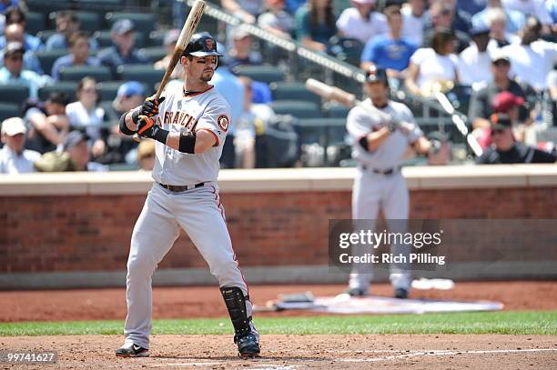 Aaron Rowand of the San Francisco Giants bats during the extra inning game against the New York Mets at Citi Field in Flushing, New York on May 8,...