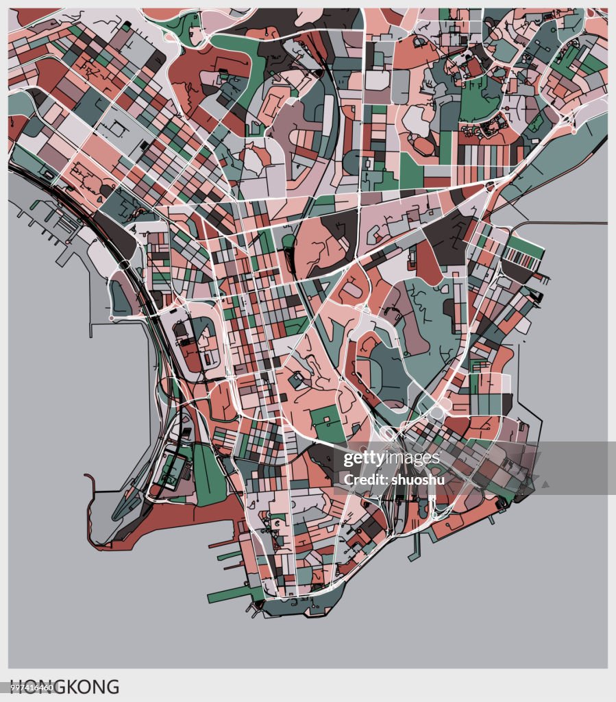 Mapa de arte, Península de Kowloon de Hong Kong