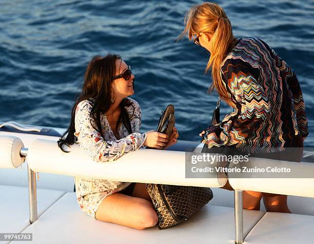 Actress Lindsay Lohan departs to attend Press Meeting aboard Lancia "Signora Del Vento" on May 17, 2010 in Cannes, France.