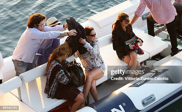 Actress Lindsay Lohan departs to attend Press Meeting aboard Lancia "Signora Del Vento" on May 17, 2010 in Cannes, France.