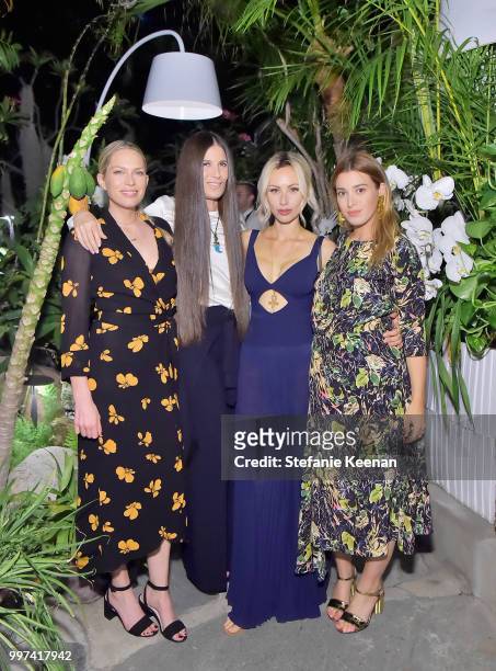 Erin Foster, Elizabeth Saltzman, Camilla Fayed and Jamie Mizrahi attend the launch of Farmacy Kitchen Cookbook hosted by Vegan/Plant-based Author...