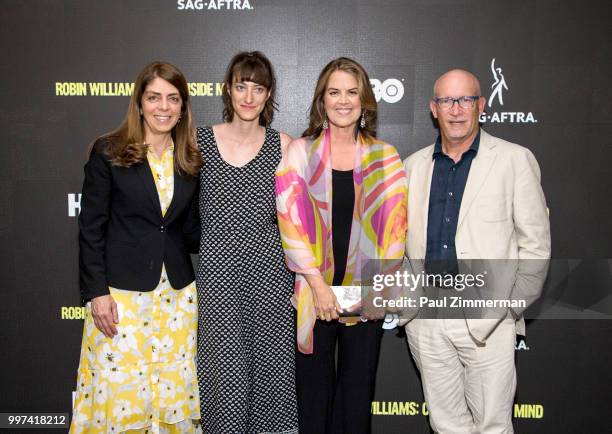 Nancy Abraham, Shirel Kozak, Marina Zenovich and Alex Gibney attend "Robin Williams: Come Inside My Mind" New York Premiere at SAG-AFTRA Foundation...