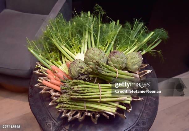 View of the atmosphere at the launch of Farmacy Kitchen Cookbook hosted by Vegan/Plant-based Author Camilla Fayed, Elizabeth Saltzman, and Jamie...