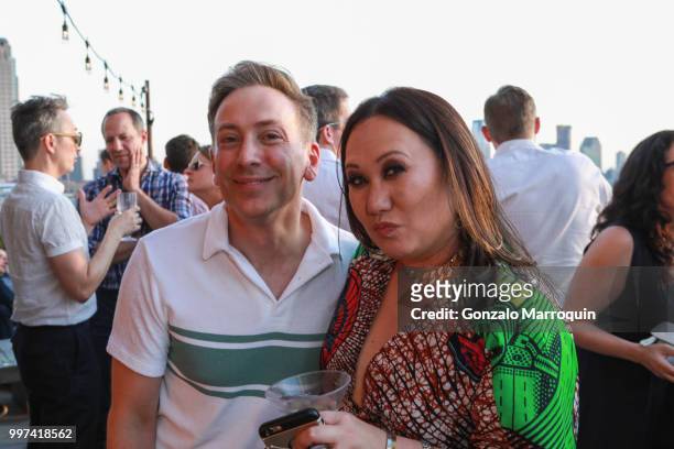Peter Edmonston and Melissa de la Cruz during the Melissa de la Cruz And Michael Johnston Summer Soiree at Azul On the Rooftop at Hotel Hugo on July...