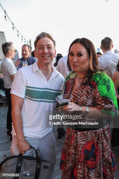 Peter Edmonston and Melissa de la Cruz during the Melissa de la Cruz And Michael Johnston Summer Soiree at Azul On the Rooftop at Hotel Hugo on July...