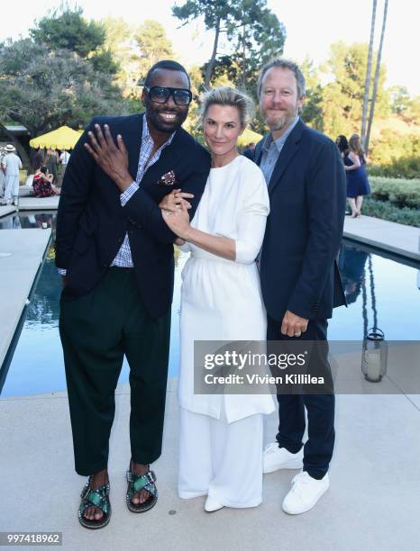 Stephen Galloway, Heidi Merrick and Johnny Johnston attend Garance Doré, founder of Atelier Doré, celebrates Au Soleil:A Summer Soirée by Le Méridien...