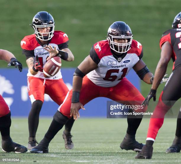 Ucambre Williams of the Calgary Stampeders in a regular season Canadian Football League game played at TD Place Stadium in Ottawa. The Calgary...