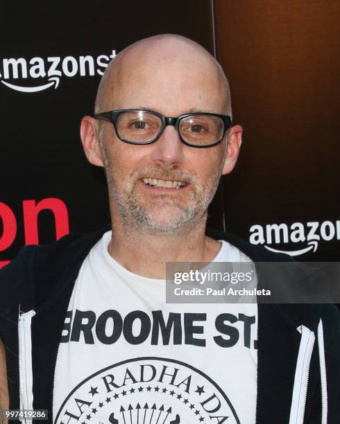 Recording Artist Moby attends the premiere of Amazon Studios' "Generation Wealth" at ArcLight Hollywood on July 12, 2018 in Hollywood, California.