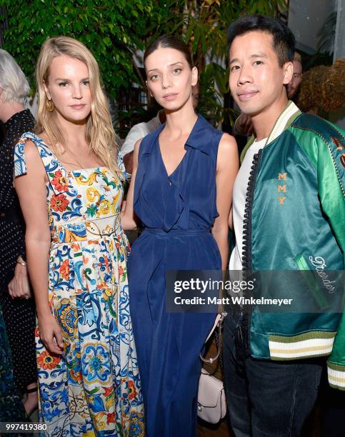 Kelly Sawyer Patricof, Angela Sarafyan and Jared Eng attend the launch of Farmacy Kitchen Cookbook hosted by Vegan/Plant-based Author Camilla Fayed,...