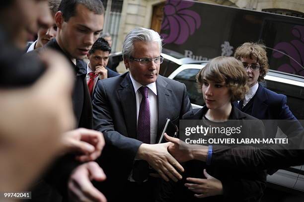 Spanish judge Baltasar Garzon arrives at the Sciences Po Paris Institute to take part in an award ceremony for the Rene Cassin Freedom and Democracy...