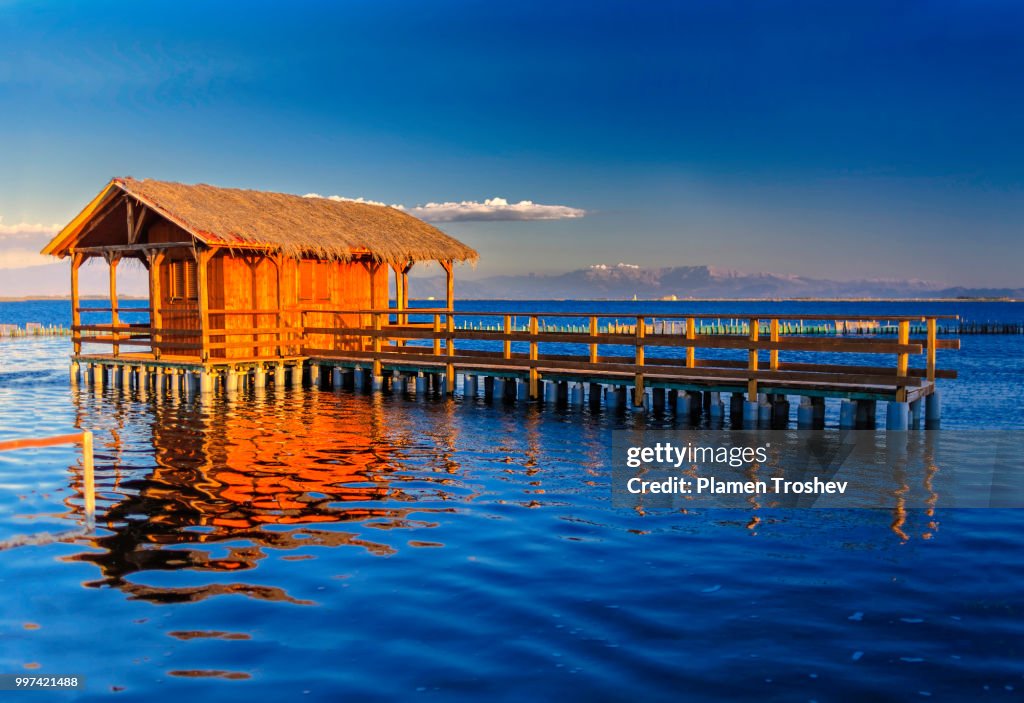 Evening of fisherman house