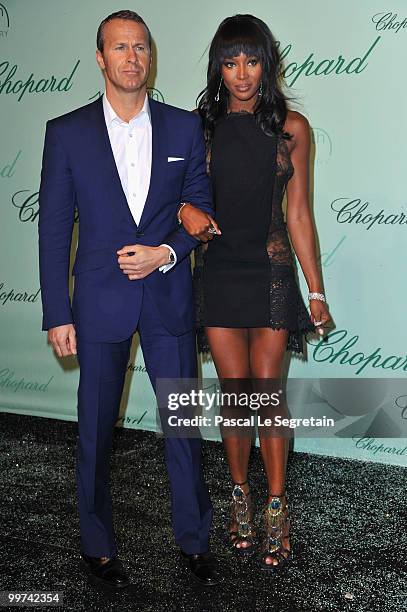 Model Naomi Campbell and Vladislav Doronin attend the Chopard 150th Anniversary Party at Palm Beach, Pointe Croisette during the 63rd Annual Cannes...