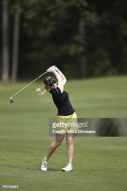 Bell Micro LPGA Classic: Morgan Pressel in action, approach shot on No 11 during Thursday play at Robert Trent Jones Golf Trail at Magnolia Grove....