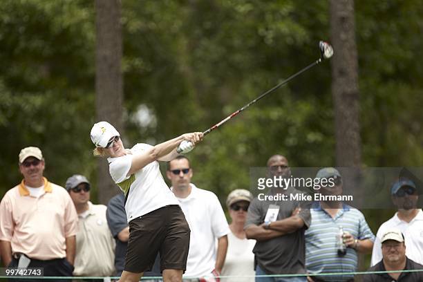 Bell Micro LPGA Classic: Karrie Webb in action, drive from tee on No 3 during Thursday play at Robert Trent Jones Golf Trail at Magnolia Grove....