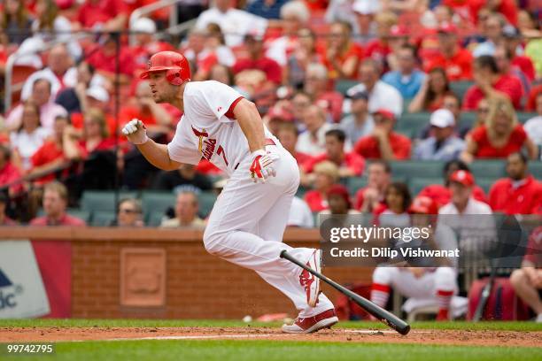 Matt Holliday of the St. Louis Cardinals bats against the Houston Astros at Busch Stadium on May 13, 2010 in St. Louis, Missouri. The Astros beat the...
