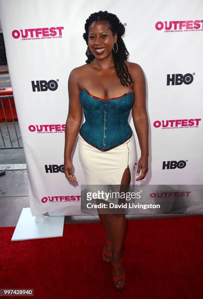 Actress Dalila Ali Rajah attends the 2018 Outfest Los Angeles opening night gala screening of "Studio 54" at the Orpheum Theatre on July 12, 2018 in...