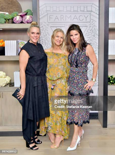 Guest, Crystal Lourd and Michelle Charters attend the launch of Farmacy Kitchen Cookbook hosted by Vegan/Plant-based Author Camilla Fayed, Elizabeth...