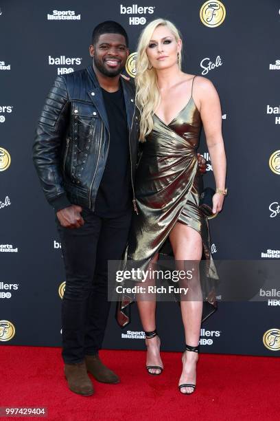 Subban and Lindsey Vonn attend the Sports Illustrated Fashionable 50 on July 12, 2018 in West Hollywood, California.