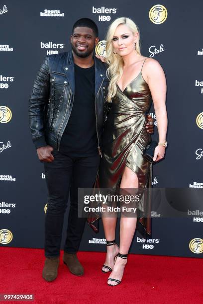 Subban and Lindsey Vonn attend the Sports Illustrated Fashionable 50 on July 12, 2018 in West Hollywood, California.