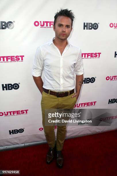 Actor Thomas Dekker attends the 2018 Outfest Los Angeles opening night gala screening of "Studio 54" at the Orpheum Theatre on July 12, 2018 in Los...