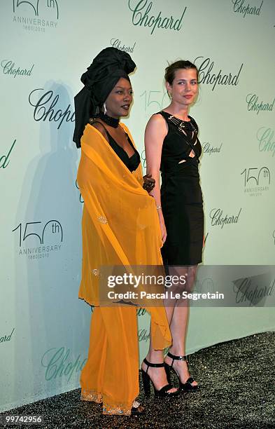 Guest and Charlotte Casiraghi attend the Chopard 150th Anniversary Party at Palm Beach, Pointe Croisette during the 63rd Annual Cannes Film Festival...